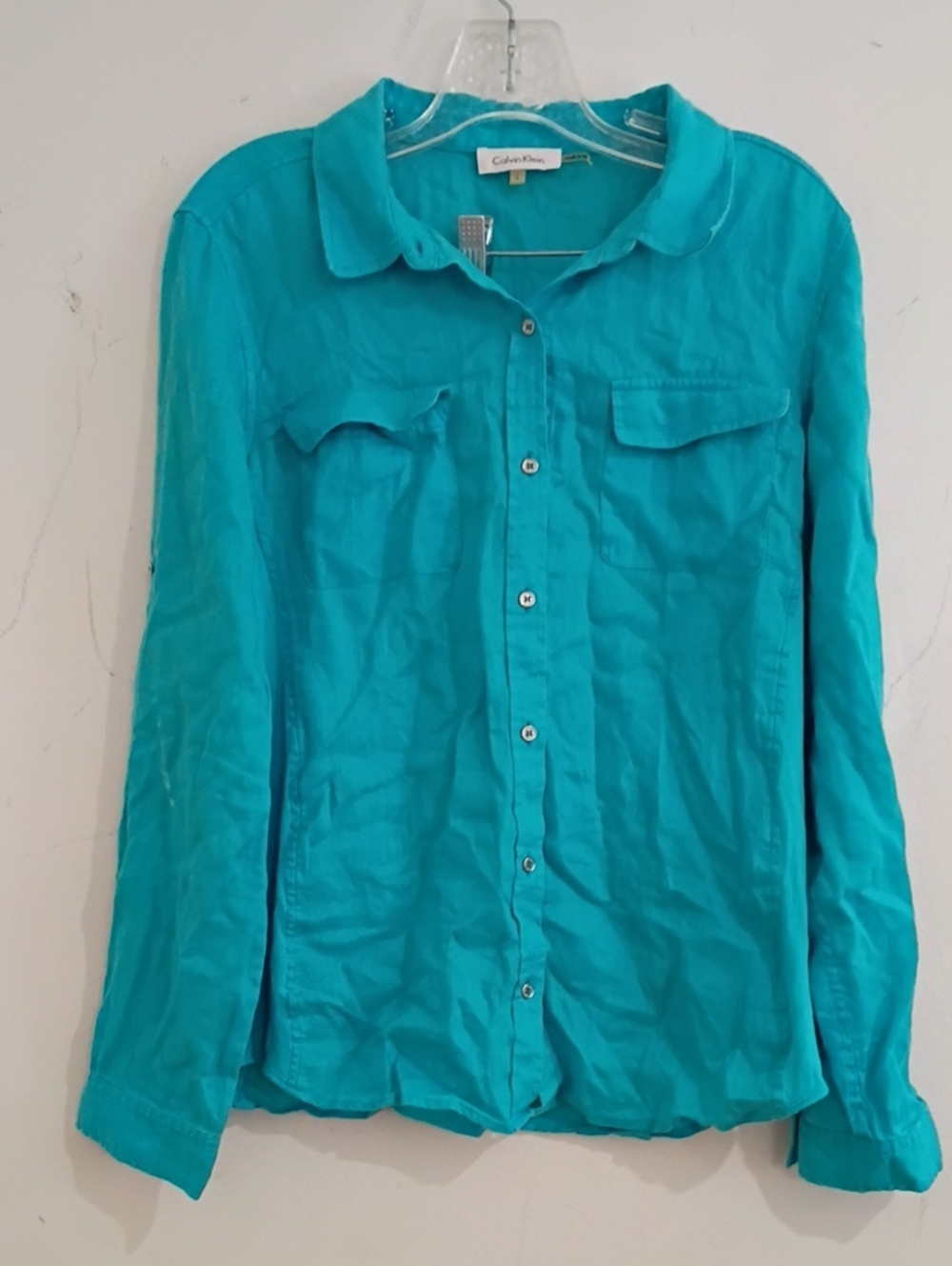 Calvin Klein Teal Button-Down Shirt